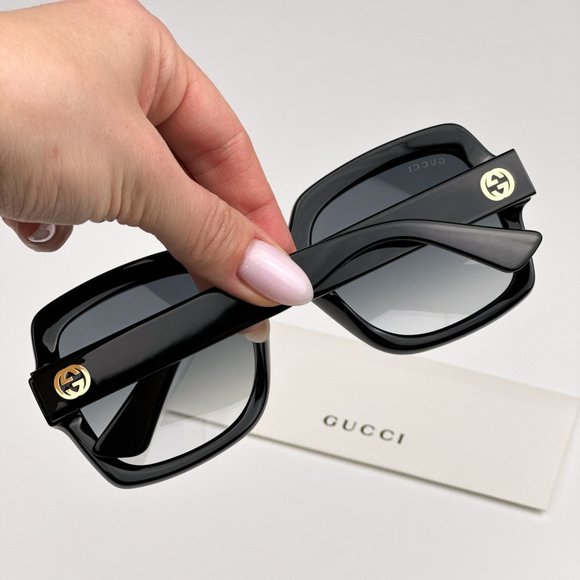 Gucci GG1337S 001 Sunglasses Black Gradient Grey Square Women GG 1337S main image 6